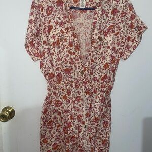 Floral Short Sleeve Jumpsuit